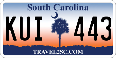 SC license plate KUI443