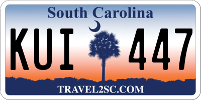 SC license plate KUI447