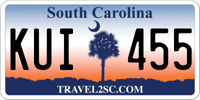 SC license plate KUI455