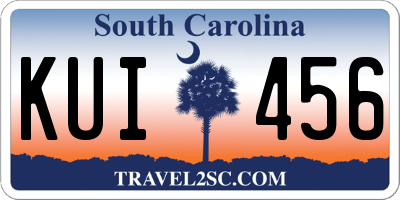SC license plate KUI456