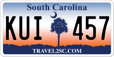 SC license plate KUI457