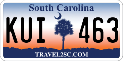 SC license plate KUI463