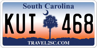 SC license plate KUI468