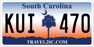 SC license plate KUI470