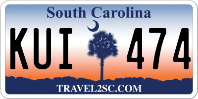 SC license plate KUI474