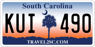 SC license plate KUI490