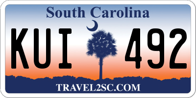 SC license plate KUI492