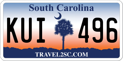 SC license plate KUI496