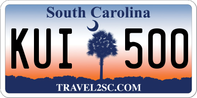 SC license plate KUI500