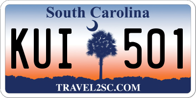 SC license plate KUI501