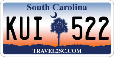 SC license plate KUI522