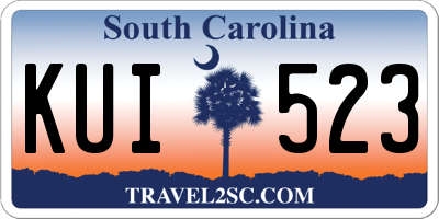 SC license plate KUI523