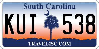SC license plate KUI538