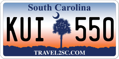 SC license plate KUI550