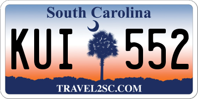 SC license plate KUI552