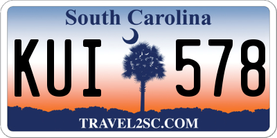 SC license plate KUI578