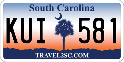 SC license plate KUI581