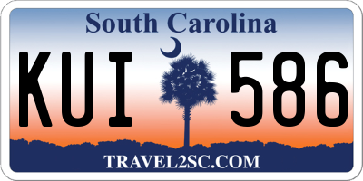 SC license plate KUI586