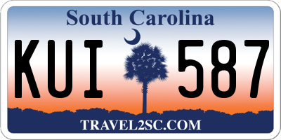 SC license plate KUI587
