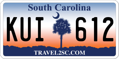 SC license plate KUI612