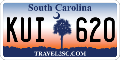 SC license plate KUI620