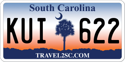 SC license plate KUI622