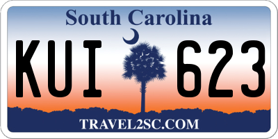 SC license plate KUI623