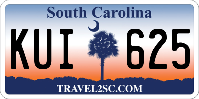 SC license plate KUI625