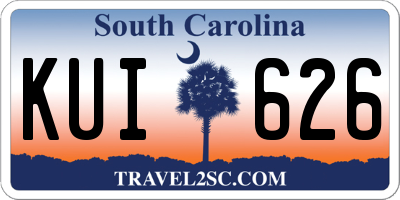 SC license plate KUI626