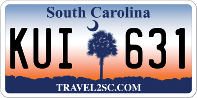 SC license plate KUI631
