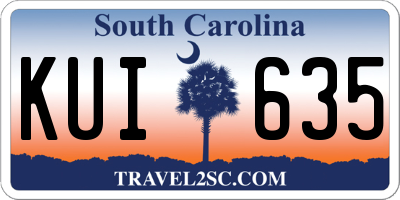 SC license plate KUI635