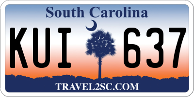 SC license plate KUI637