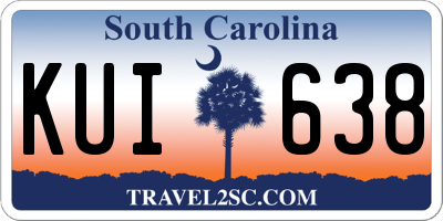 SC license plate KUI638