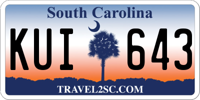 SC license plate KUI643