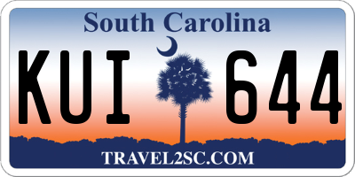 SC license plate KUI644