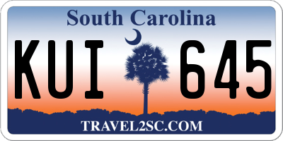 SC license plate KUI645