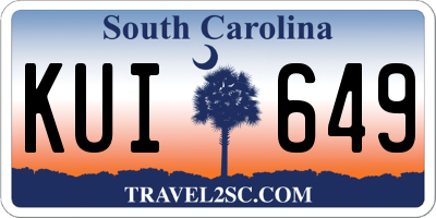 SC license plate KUI649