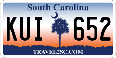 SC license plate KUI652