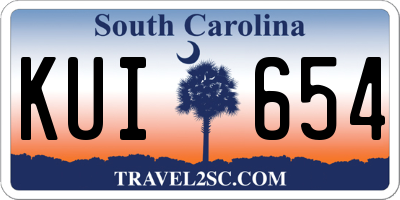 SC license plate KUI654