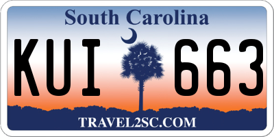 SC license plate KUI663