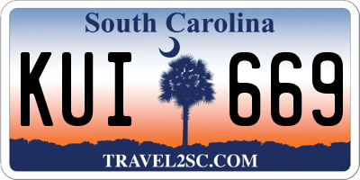 SC license plate KUI669