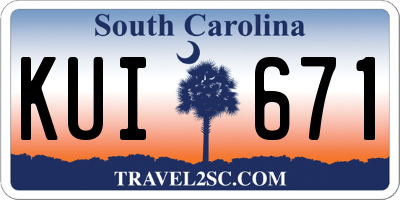 SC license plate KUI671