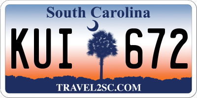 SC license plate KUI672