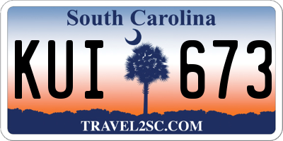 SC license plate KUI673