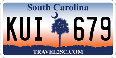 SC license plate KUI679