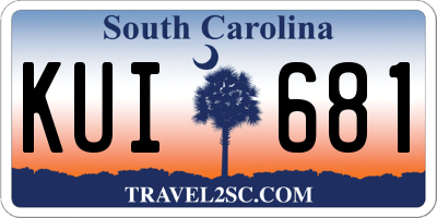 SC license plate KUI681