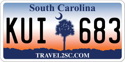 SC license plate KUI683