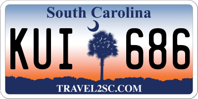 SC license plate KUI686
