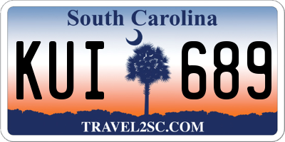 SC license plate KUI689