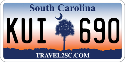SC license plate KUI690